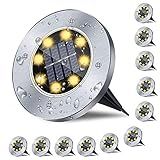 Rayolon Solar Ground Lights, Waterproof Solar Garden Lights, Upgraded Outdoor Garden Waterproof Bright in-Ground Lights, Landscape Lights for Pathway,Yard,Deck,Lawn,Patio,Walkway (12 Pack Warm Light