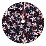 4th of July Patriotics American Veterans Day Christmas Tree Skirt Memorial Day Xmas Tree Mat Halloween Christmas Tree Ornaments Decorations Holiday Party Indoor Outdoor 30"