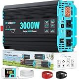 LANDERPOW 3000W Pure Sine Wave Inverter 12V DC to 120V AC 6000W Peak for RV