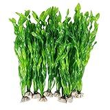 MyLifeUNIT Artificial Seaweed Water Plants for Aquarium, Plastic Fish Tank Plant Decorations 10 PCS (12 Inches Tall, Green)