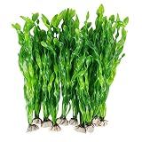 MyLifeUNIT Artificial Seaweed Water Plants for Aquarium, Plastic Fish Tank Plant Decorations 10 PCS (12 Inches Tall, Green)