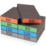 YNZDRWA 8 Pack Sanding Sponge, 60/80/120/220 Grit Sanding Blocks Assortment