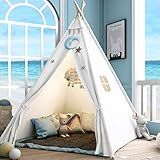 Sumerice Teepee Play Tent for Kids with Carry Case, Foldable Girls Playhouse Toy Tent, Gift for Baby Toddler to Play Game Indoor and Outdoor