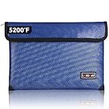 Fireproof Document Bag - with 5200°F Heat Insulated, Waterproof Fireproof Bag with Zipper, 8 Layers of Functional Materials, Fireproof Money Bag for Cash/Documents/Valuables, Fire bag 11"x7.7"