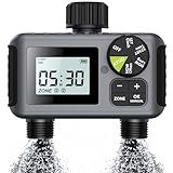 Dsoon Water Timer for Garden Hose, 2 Zone Smart Sprinkler Timer with Rain Delay,Dual-Zone Water Time|Rain Sensor+Manual/Automatic Modes|2025 Waterproof Upgrade|Dual-Program Irrigation System