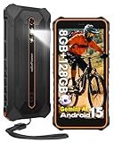 Ulefone RugKing 2 Pro Rugged Phone, 8(4+4) GB+128GB Octa-Core, 4500mAh, Android 15 Waterproof Phone, 5.45" HD+ Corning Gorilla Screen, 13MP+5MP Camera, Dock Charging, Al Assistant(Gemini), Orange