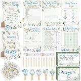 424Pcs Greenery Eucalyptus Baby Shower Game Set-8 Games, Fun and Easy to Play, Includes Baby Shower Bingo Price is Right Guess Who Word Scramble Prediction How Big is Mommy's Belly Don't Say The Words
