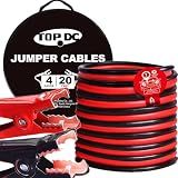 TOPDC 4 Gauge 20 Feet Heavy Duty Jumper Cables for Car and SUV