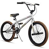 vollsch Freestyle BMX Bikes 20 Inch Kids Bicycle for 8-15 Years Old Teens, Boys, Girls, Beginner-Lever Riders, Titanium Silver