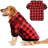 Plaid Dog Hoodie Sweatshirt Sweater for Extra Large Dogs Cat Puppy Clothes Coat Warm and Soft(XL)