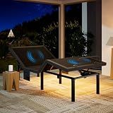 Marsail NS1 Twin XL Adjustable Bed Base with Massage- Smart Dual Motor Bed Frame with Wireless Remote, 3-Min Assembly, Zero Gravity, Under Bed Lighting, 4 USB Ports