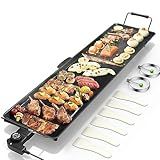 Costzon 35" Electric Griddle, 2000W Nonstick Extra Large Griddle, Long Table Top Grill w/5-Level Temp & Drip Tray, Indoor Outdoor Cooking Plates Teppanyaki Grill for Pancake, BBQ, Camping Gatherings