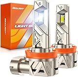 SEALIGHT H11/H9/H8 LED Bulbs, 96000LM 10X Ultra Brighter H11 Fog Bulb, 32PCS Lighting Chips, 80,000hrs+ Lifespan, H16 Drving Front Fog Light 6500K White, Pack of 2
