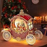 DGSCAK Christmas Snow Globe Lantern - Musical Vintage Carriage Christmas Decor with 8 Songs & 6H Timer, USB/Battery Operated Glittering Water Snow Globes for Holiday Table Centerpiece, Xmas Gifts
