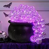 ORIENTAL CHERRY Halloween Decorations Indoor - DIY Bubbling Cauldron Set - Black Plastic Bowl Hocus Pocus Party Decoration - Spooky Vintage Decor for Home Kitchen Room Party Table