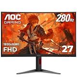 AOC 27 Inch Curved Gaming Monitor FHD 280Hz VA 0.3ms HDR, C27G4ZH