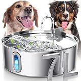 Smartoo 7L/236oz Stainless Steel Dog Water Fountain for Large Dogs – 25dB Ultra-Quiet Automatic Pet Water Dispenser with Deeper Bowl, 4-Stage Filtration – Ideal for Big Breeds, Multi-Pet Households