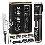 HOLDOG Dog Clippers Professional Heavy Duty Grooming Clipper 3-Speed Low Noise High Power Rechargeable Cordless Pet Tools for Small & Large Dogs Cats Pets with Thick Coats