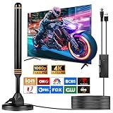 TV Antenna Indoor Antenna for Smart TV for Long Range Reception and All Smart TVs HD Digital Antenna with Amplifier Signal Booster for Local Channels Supports 4K 1080p-(Orange)
