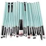 KOLIGHT 20pcs Cosmetic Makeup Brushes Set Eyeshadow Lip Brush for Beautiful Female (Green+Black)