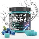 VIFSSG Electrolytes Gummies No Sugar, 120 Chewable Electrolyte Gummies with 6 Electrolytes for Runners and Endurance Sports, Refreshing Blue Raspberry, Hydration Electrolyte Chews, 1 Pack