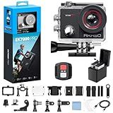 AKASO EK7000 Pro 4K30fps Action Camera with Touch Screen EIS 131ft Waterproof Underwater Camera Remote Control 5X Zoom with Helmet Accessories Kit (Standalone)