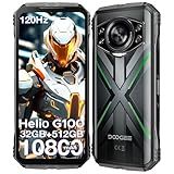 DOOGEE S Cyber Pro Rugged Phone, 10800mAh Android 14 Rugged Smartphone, 32GB+512GB, Helio G100 Octa Core Gaming Phones, 6.6" FHD+ 120Hz IPS Waterdrop Screen, 4G Dual SIM Mobile Phone, Green