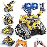 INSOON Robot Toys for Kids Building Set, 520 PCS App & Remote Control Robotics Kit, 5-in-1 RC Wall Robot Engineer Dinosaur Building Block Toy Gift for Kids 6 7 8 9 10 11 12+ Years Old Boys Girls