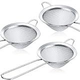 3 Pieces Cocktail Strainer Bar Strainer Fine Mesh Tea Strainer, 3.3 in
