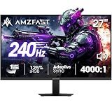 Amzfast 27 Inch Gaming Monitor, 240Hz 1ms FHD 1080P, Adaptive Sync, HDR400
