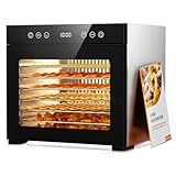 Food Dehydrator Machine with 8 Stainless Steel Trays, 650W Powerful Motor, Adjustable Temperature & 48-Hour Timer for Jerky, Fruits, Herbs, Dog Treats - Quiet Operation