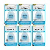 REACH Ultraclean Dental Floss, Mint, Plaque Remover for Teeth, Shred Resistant, Waxed, Easy on Gums & Teeth, Mint, Oral Care, PFAS Free, for Adults & Kids, 6 Pack, 30 yd