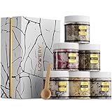 Mothers Day Gifts for Mom, Epsom Bath Salts Gift Basket Set, Self Care Salt with Essential Oil, Gifts for Women, Her, Mother, Lavender, Eucalyptus, Lemon, Coconut, Tea Tree, Honey Almond