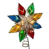 Kurt Adler 10-Light Multi-Color Capiz Star Tree Topper
