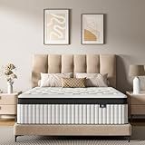 cemtip Queen Mattress, 10 Inch Hybrid Mattress in a Box, Memory Foam and Pocket Springs, Fiberglass Free, Soft and Breathable, Medium Firm Feel