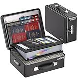 DocSafe 6400°F Fireproof Document Box with Lock,Heat Insulated Fireproof Water Resistant 10 Layers Hard Case Safe Box with Zipper＆Multi Pockets,Protects Personal Items,Documents,Laptop,Passport,Black