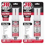 J-B Weld ClearWeld 5 Minute Epoxy, Clear, Syringe, 2 Pack, 50112-2