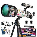 Telescope for Kids 60mm 90x Magnification with Sturdy Tripod, 2 Eyepieces & Finder Scope, 360mm Tube, STEM Astronomy Educational Gift for Boys & Girls 6-12