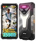Ulefone Armor 34 Pro Plus 5G Rugged Smartphone with 150 Lumens Projector, 32GB+512GB ROM/2TB, 25500mAh 66W, Android 15, 6.95" 120Hz, 64MP+50MP+50MP 32MP, 1100LM LED Light/Waterproof/NFC/Widevine L1