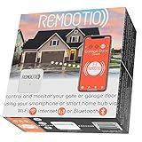 Remootio 2 WiFi and Bluetooth Smart Garage Door opener with iOS and Android App, Apple Home (HomeKit), Amazon Alexa, Google Home, SmartThings, Siri Shortcuts compatible. With sensor and power adapter.