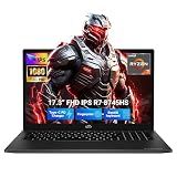 NIMO 17.3" Gaming-Creator-Laptop, 8-Core Ryzen 7 8745HS 32GB RAM 1TB SSD Beat i7-1360P up to 4.9GHz Radeon 780M, USB 4.0 FHD 100W Fast PD for Video Editing, AI Tasks & Remote Streaming, 2-Yr Warranty