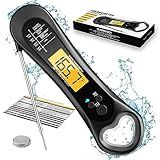 Meat Thermometer Digital, Instant Read Meat Thermometer for Grill and Cooking, with Bottle Opener, Backlight & Calibration Food Thermometer, Kitchen Gadgets for BBQ, Turkey, Candy, Liquids