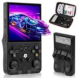 R36MAX Retro Game Console, Handheld Game Console with 4.0-in IPS HD Screen，Video Game Consoles with 64GB Memory, Portable Games Consoles with Storage Bag（Black）