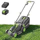 STEELITE 13-Inch Cordless Electric Lawn Mower, 21V Brushless Battery Push Mower with 4.0Ah Battery & Charger, 5-Position Height Adjustment, 8-Gallon Grass Bag