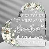 Jetec Grandma Gift Grandma Birthday Gift Acrylic Heart Shape Butterfly Shape Grandmother Sign from Granddaughter Grandson Thoughtful Mother's Day Christmas Ideas(Grandkids)