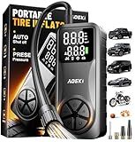 Tire Inflator Portable Air Compressor: 20000mAh & 150PSI Fast Inflation Air Pump for Car Moto Bike Ball - One-Button Control - Senior-Friendly Solution for Elderly Drivers