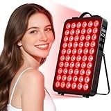Red Light Therapy for Body, 660nm 850nm Near Infrared Light Therapy Panel, 60 Dual Chip LED Device with 300W of Power, Ideal for Body, Face, Improve Sleep, Skin Health, Includes Hanging Kit & Handle