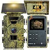 LANTOOCAM Solar Trail Camera, 4K WiFi Game Camera, 5200mAh Forever Power, 32GB SD Card, IP66 Waterproof,120° Wide Angle Night Vision for Outdoor Detection, Monitoring Trail Cameras