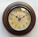 6 Inch Vintage Wooden Wall Clock - Silent Non-Ticking Small Analog Clock with Deep Glass Lens, Antique Marin Art Style Handcrafted Maritime Clock for Home Office, Kitchen Shell, Studio Décor & Gift