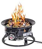 Outland Living Portable Propane Fire Pit, 19-inch, 58,000 BTU with Fire Pit Cover & Carry Kit, Smokeless Gas Firebowl | Perfect for Camping, Patio, Backyard, Tailgating, Deck, RV| Black 893 Deluxe